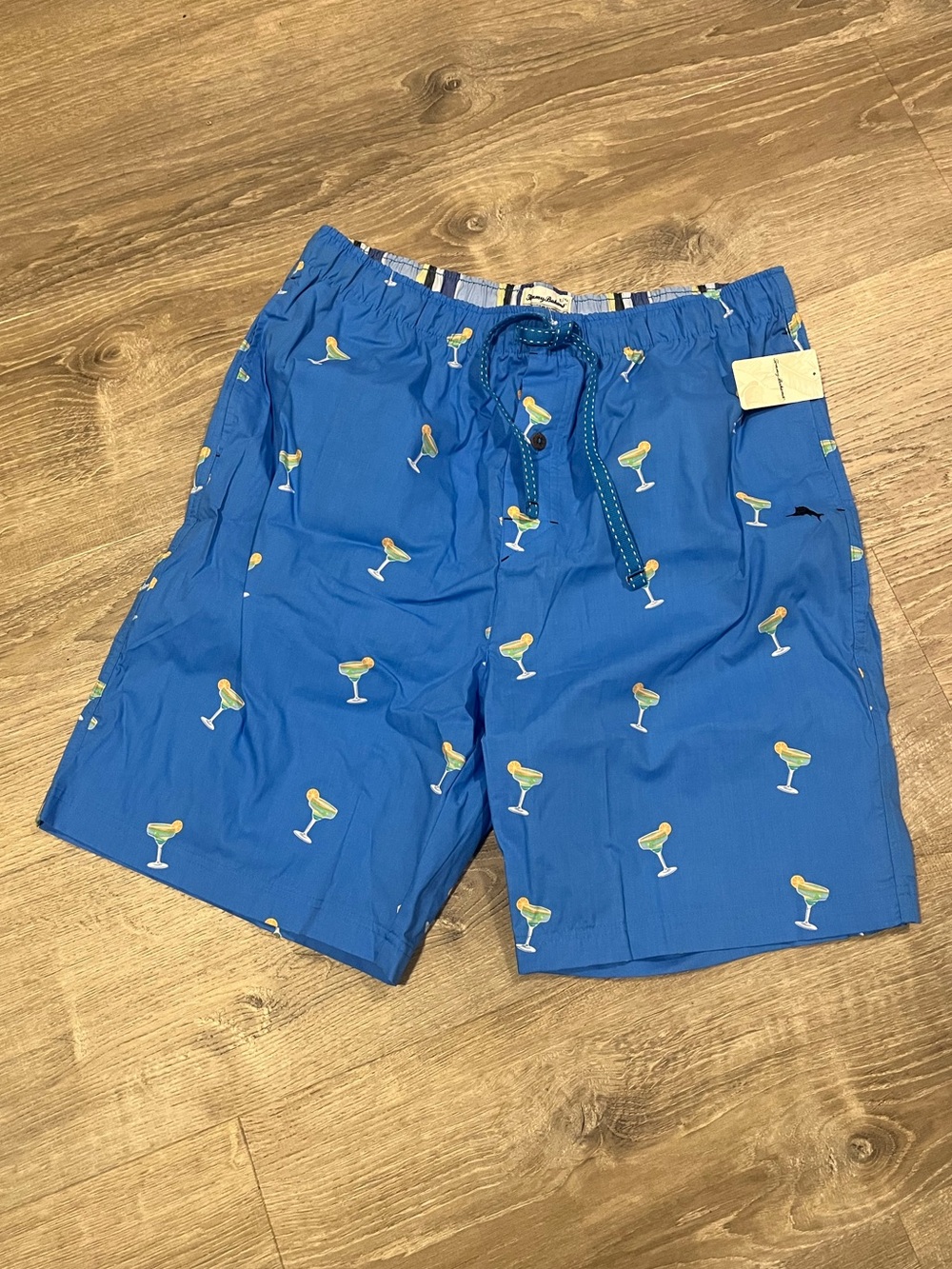 Tommy Bahama Blue Martini-Print Swim Trunks